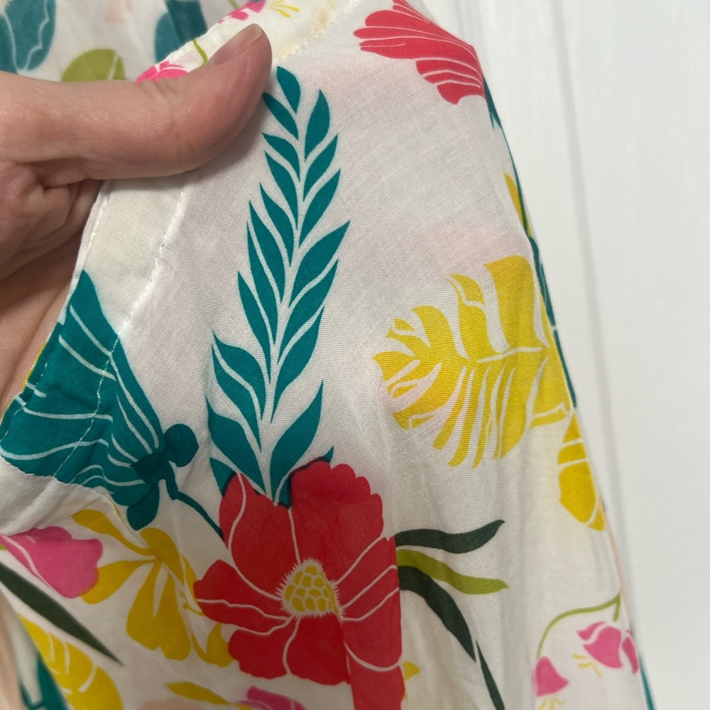 Kate Spade New York Tropical Floral Halter Maxi Dress cover up size Large - Picture 11 of 13